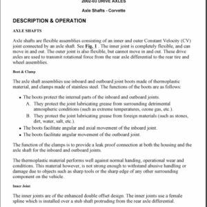 2002-2003 AXLE SHAFTS Manual