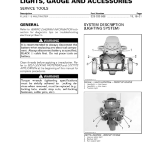 ROADSTER Lights, Gauge and Accessories (RT) Shop 02wZatAAE SM61Y013S10 en Manual