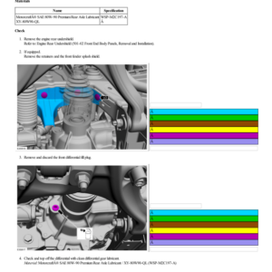 Differential Fluid Level Check G2222605 Manual