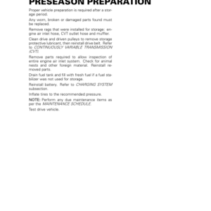 SSV 2018 Preseason Preparation (MAVERICK TRAIL) Shop 219100905 009 Manual