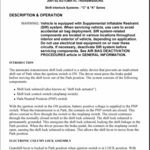 SHIFT INTERLOCK Manual