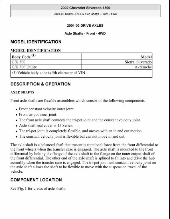 FRONT AXLE Manual