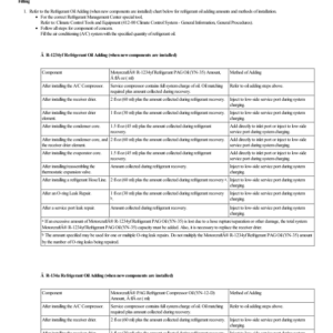 Refrigerant Oil Adding G2229739 Manual