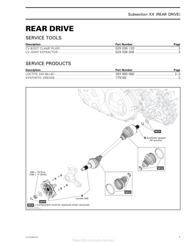 SSV 2019 Rear Drive Maverick Trail Shop Supp 219100969 016 Manual