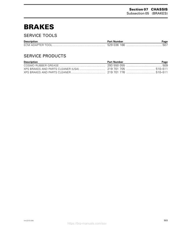 SSV Brakes (MAVERICK XDS) Shop 03a9KiAAI SM91Y014S06 tmr2015 046 Manual