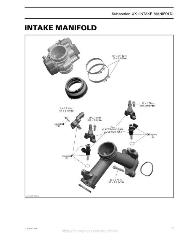 ATV MY18 Intake Manifold 219100885 019 Manual