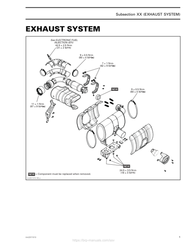 SSV 2017 Exhaust System (Maverick X3) Shop tmr2017 013 Manual