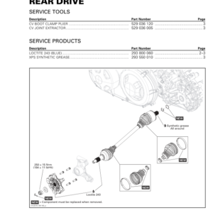 SSV 2018 REAR DRIVE (MAVERICK TRAIL) Shop 219100905 048 Manual