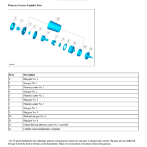 Planetary Assembly G2217352 Manual