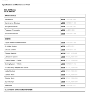 2020 RXP Series SHOP 136041 SM21Y020 en Manual