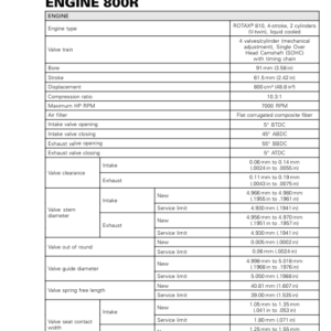 SSV 2018 Specification Engine (800R) Maverick Trail RTX800RMY18 014 Manual