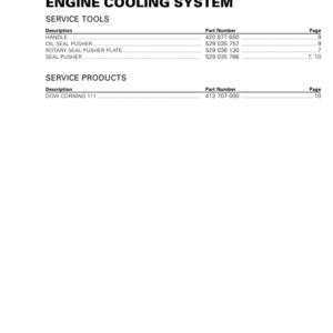 SSV 2020 Cooling System Engine Components Repair RTX20 1010HO 003 en Manual