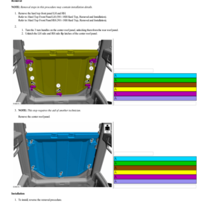 Hard Top Center Panel G2238347 Manual