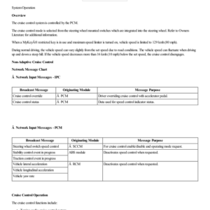 Cruise Control System Operation and Component Description G2220350 Manual