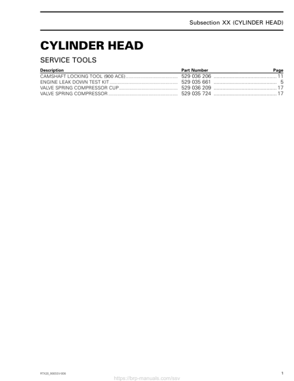 SSV 2020 Cylinder Head Repair RTX20 900SSV 006 en Manual