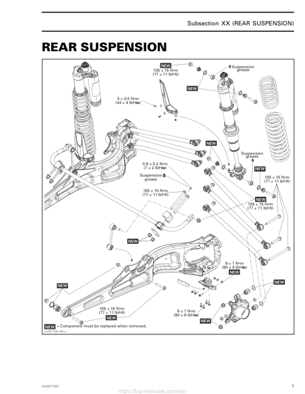 SSV 2017 Rear Suspension (Maverick X3) Shop tmr2017 047 Manual