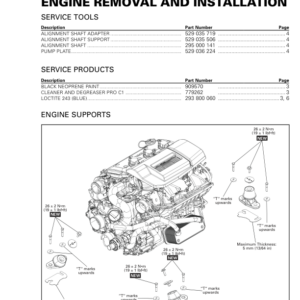 Engine Removal and Installation GTX RXT Wake PRO Manual