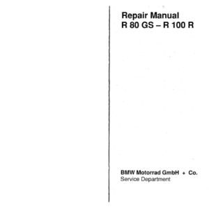 BMW R80GS R100R repair Manual