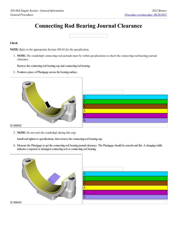 Connecting Rod Bearing Journal Clearance G2219077 Manual