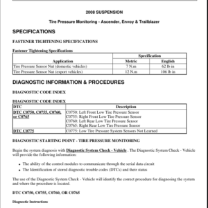 TIRE PRESSURE MONITORING Manual