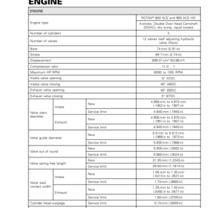 Technical Specifications engine Manual