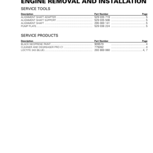 Engine Removal and Installation (RXP Series) Manual