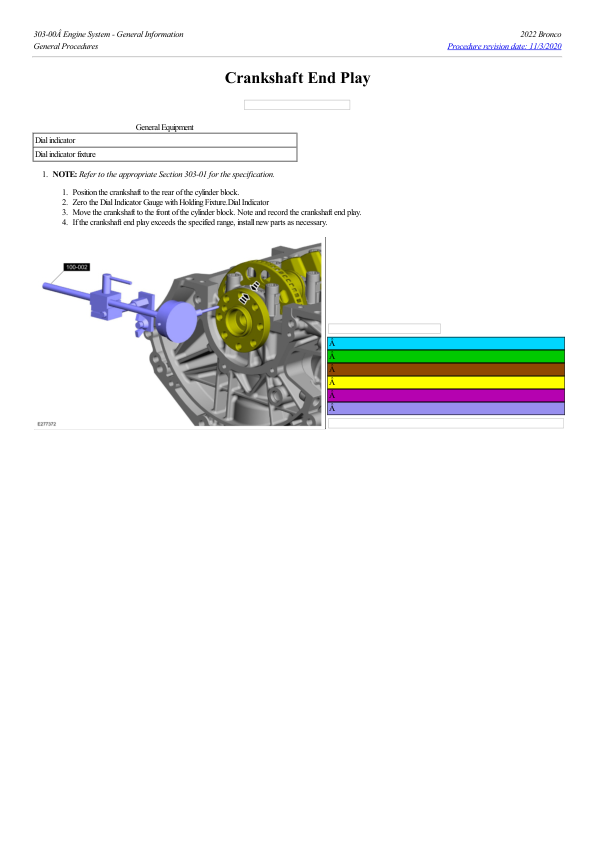 Crankshaft End Play G2219078 Manual