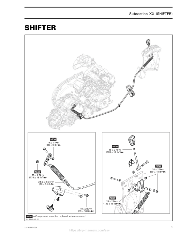 SSV 2018 Shifter (MAVERICK TRAIL) Shop 219100905 029 Manual