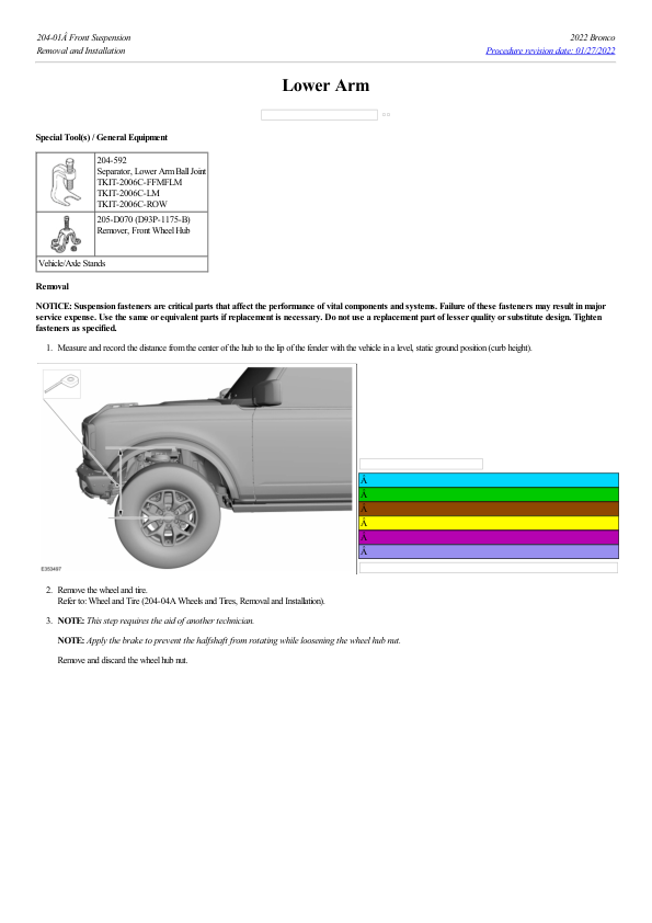 Lower Arm G2223000 Manual