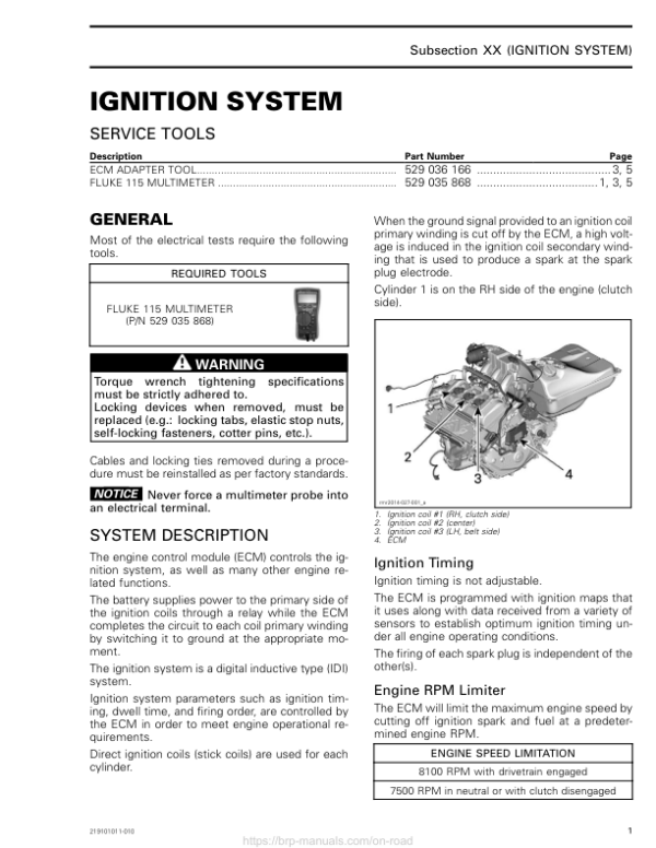 Road 2020 Ignition System 219101011 010 Manual