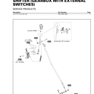 ATV Shifter (Gearbox with external switches) (Outlander) Shop supplement vmr2016 125 Manual