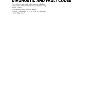 ROADSTER Diagnostic and Fault Codes (RT) Shop 02wamwAAA SM61Y014S21 en Manual