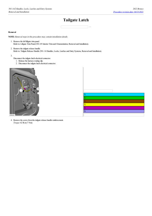 Tailgate Latch G2219427 Manual