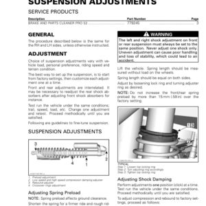 SSV 2018 Suspension Adjustments (MAVERICK X3 X rc) Shop Supp 219100903 015 Manual