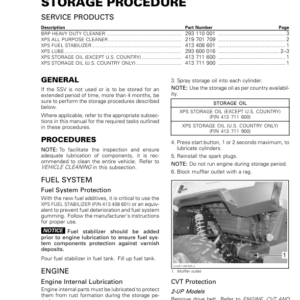 SSV Storage Procedure (Commander) Shop tmr2016 003 Manual