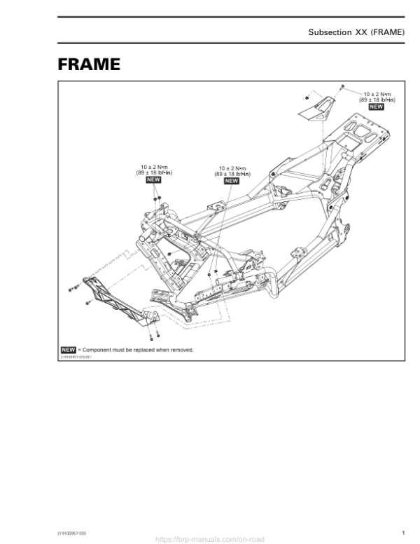 Roadster 2019 Frame Ryker Shop 219100957 033 Manual