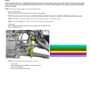 Front Stabilizer Bar G2222997 Manual