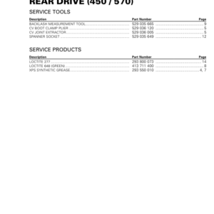 ATV Rear Drive (G2L) Shop man vmr2017 128 Manual