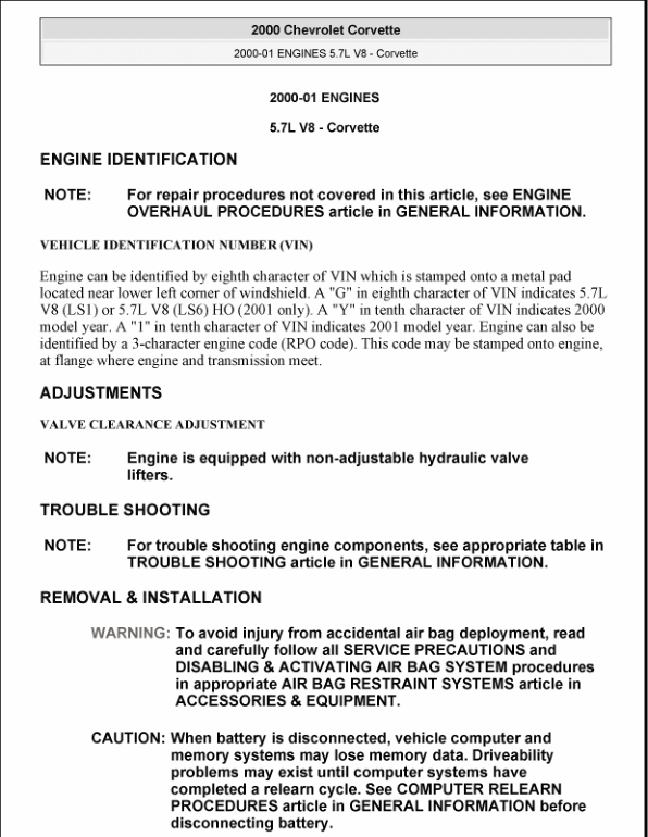 2000 ENGINE  Manual