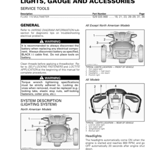 Road Lights, gauge and accessories (T and Limited) Shop rmr2016 117 Manual