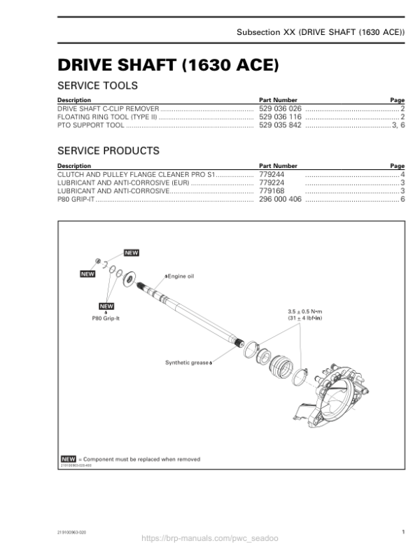 Drive System (1630 ACE) Manual