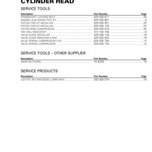 SSV 2018 Cylinder head Maverick Trail RTX800MY18 006 Manual