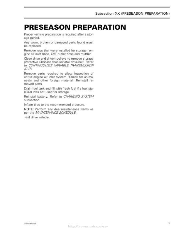 SSV 2019 Preseason Preparation Commander Shop Supp 219100965 009 Manual