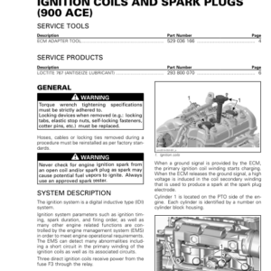 Ignition Coils and Spark Plugs (900 ACE) 219101005 039 en Manual