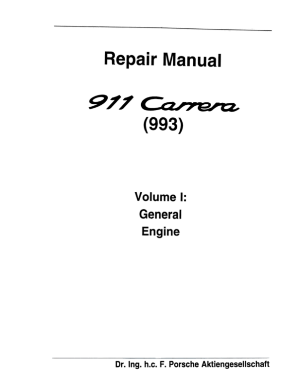 Porsche 993 workshop Manual