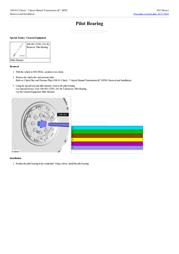 Pilot Bearing G2200611 Manual