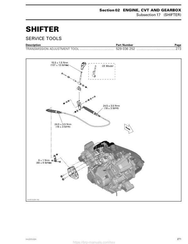 SSV Shifter (MAVERICK XDS) Shop 03a9OBAAY SM91Y014S05 tmr2015 024 Manual