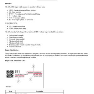 Engine Overview G2186855 Manual