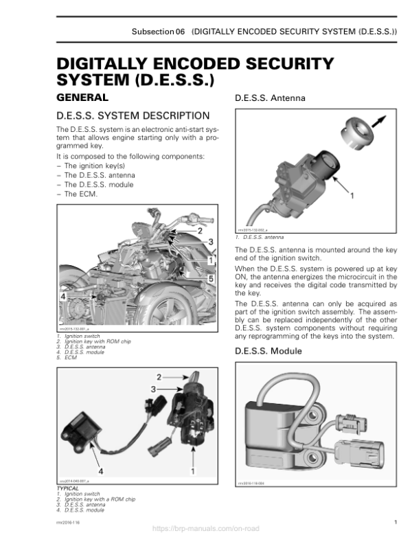 Road DESS System (T and Limited) Shop rmr2016 116 Manual