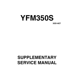 Yamaha YFM 350 S 04 Supl Manual